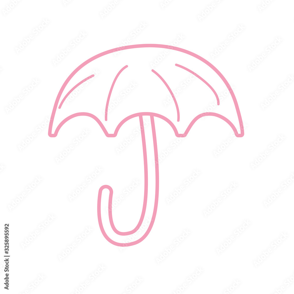 Isolated striped umbrella line style icon vector design Isolated striped umbrella line style icon vector design