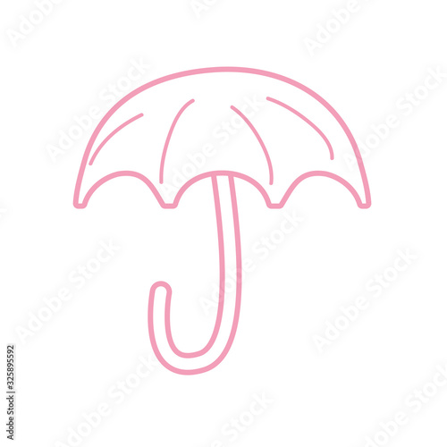 Isolated striped umbrella line style icon vector design