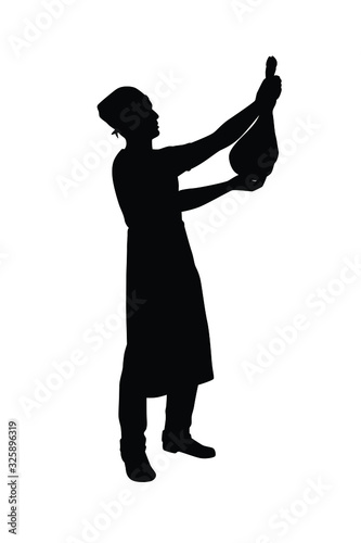 Beef merchant silhouette vector, business