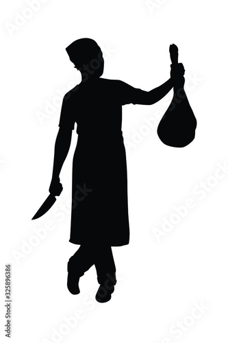Beef merchant silhouette vector, business