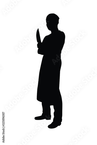 Beef merchant silhouette vector, business
