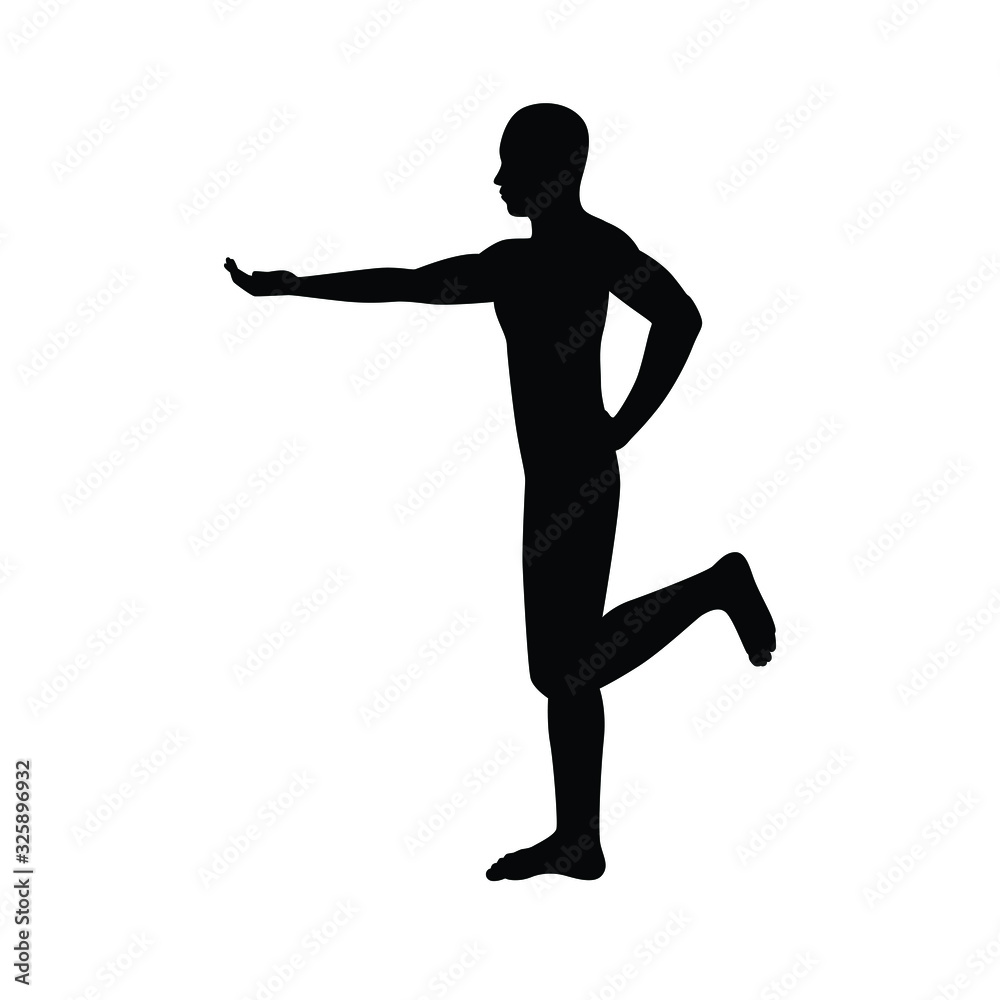 Human body silhouette vector, anatomy