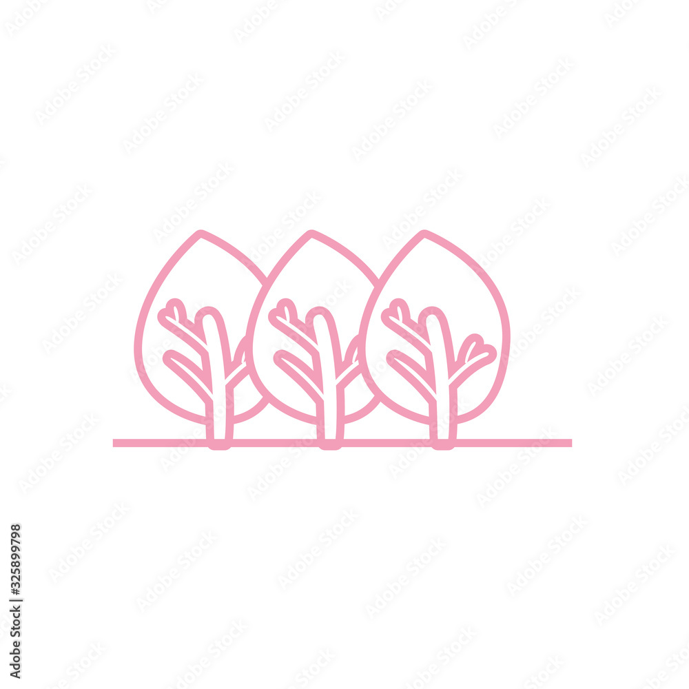Isolated season trees line style icon vector design