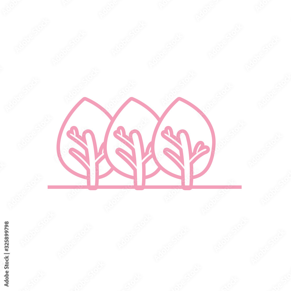 Isolated season trees line style icon vector design Isolated season trees line style icon vector design
