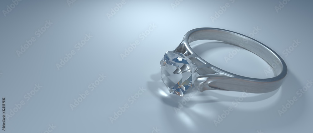 Extremely detailed and realistic high resolution 3d illustration of a diamond ring Extremely detailed and realistic high resolution 3d illustration of a diamond ring
