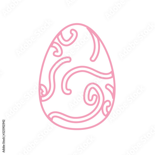 Happy easter egg line style icon vector design