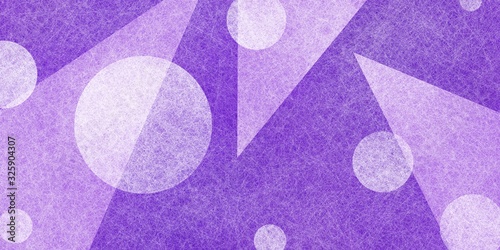 abstract purple and white background with triangles and circle shapes in random pattern and layers with textured material design, artsy geometric background illustration