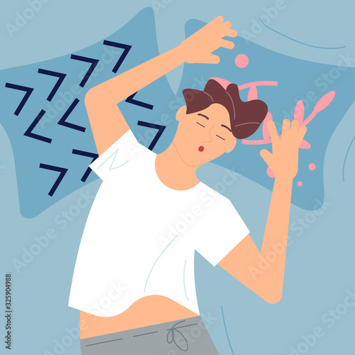 Young man sound asleep