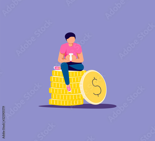 Online cash earnings concept
