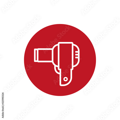 hair dryer electric block style icon
