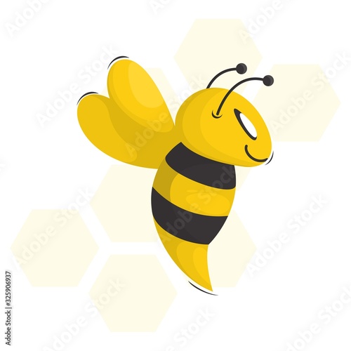 CUTE BEE MASCOT CARTOON VECTOR