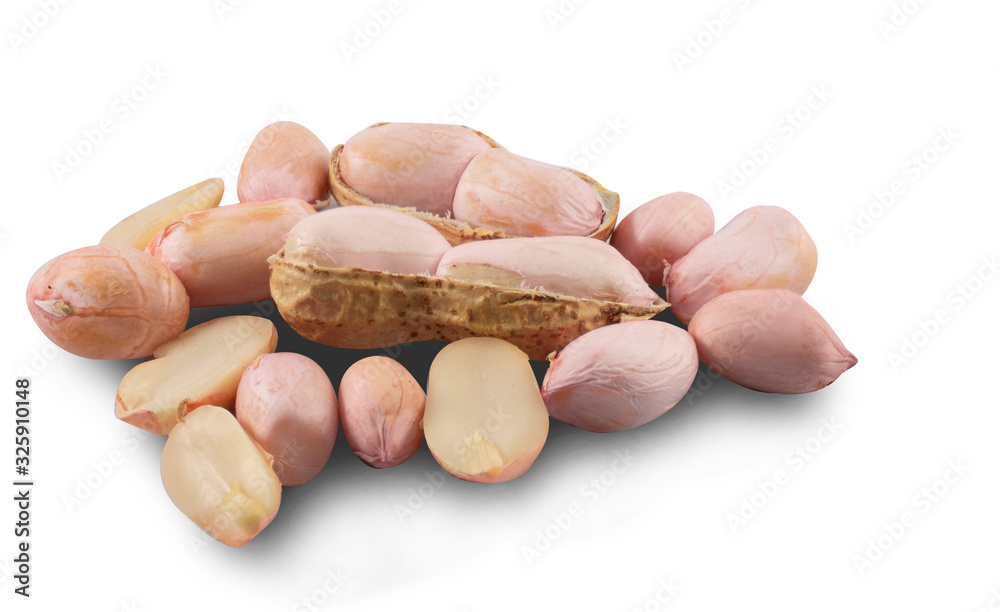 Peanuts isolated on white background. Peanuts isolated on white background.