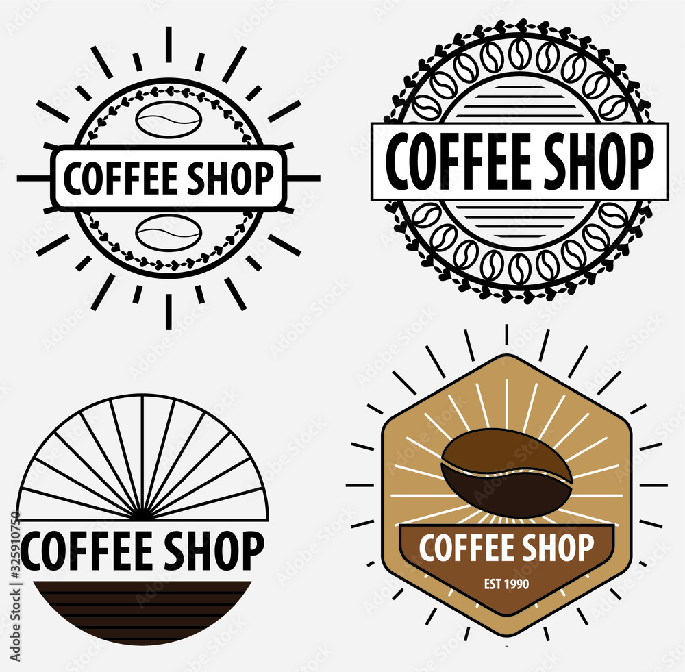  Coffee shop logo. Vector graphics for coffee shop owners etc.