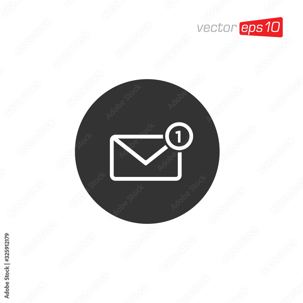 Notification Message or Email Icon Logo Design Notification Message or Email Icon Logo Design