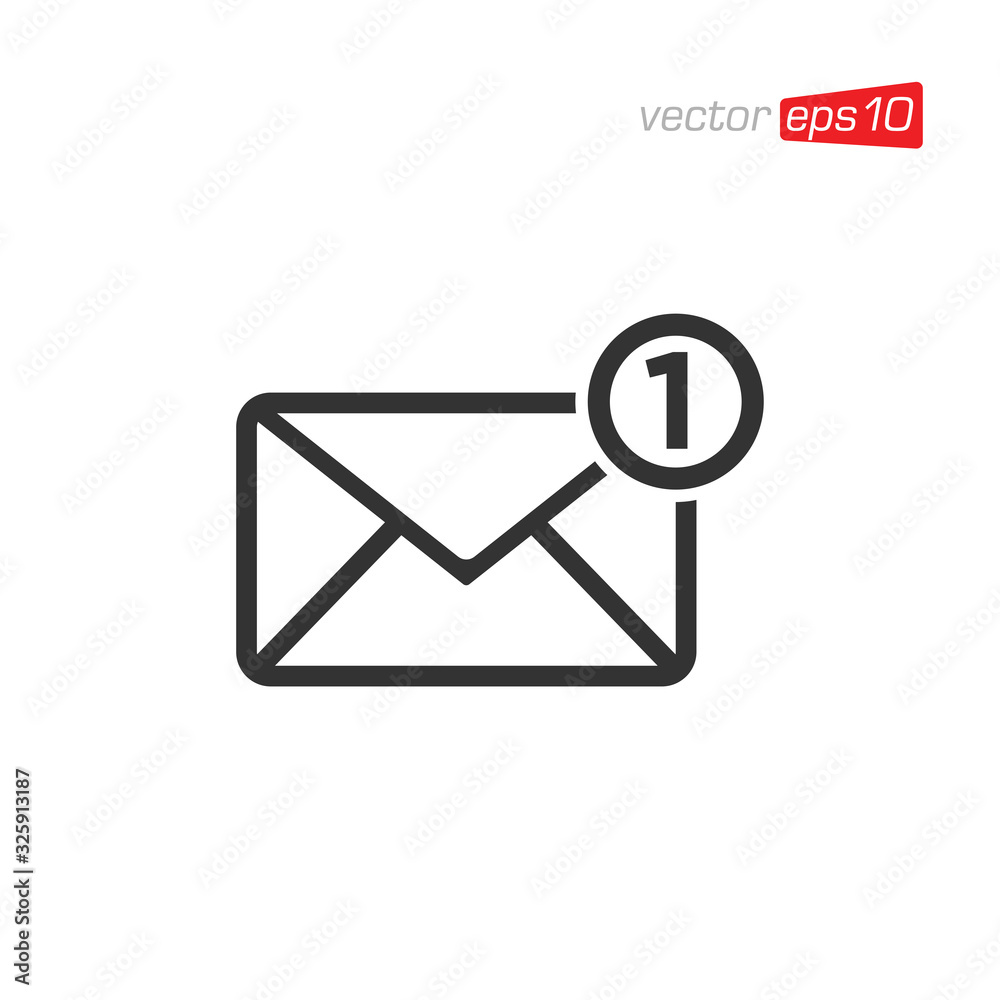 Notification Message or Email Icon Logo Design Notification Message or Email Icon Logo Design