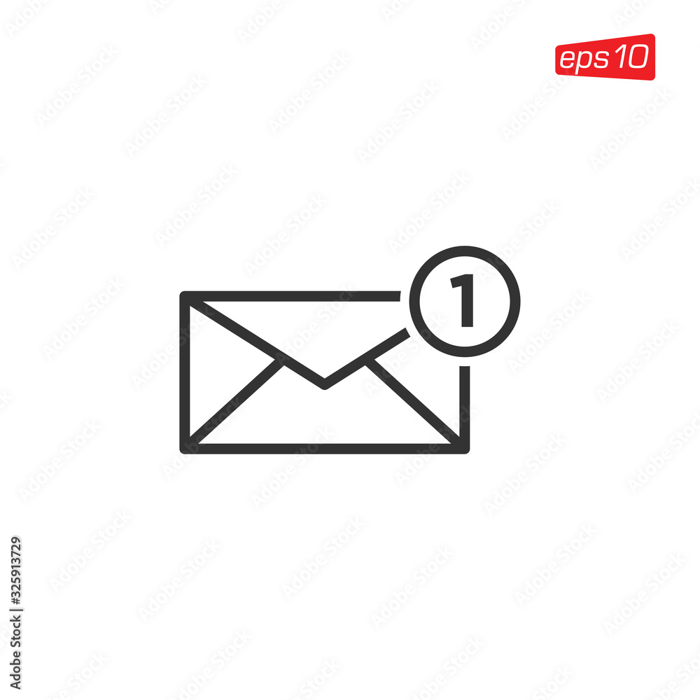 Notification Message or Email Icon Logo Design Notification Message or Email Icon Logo Design