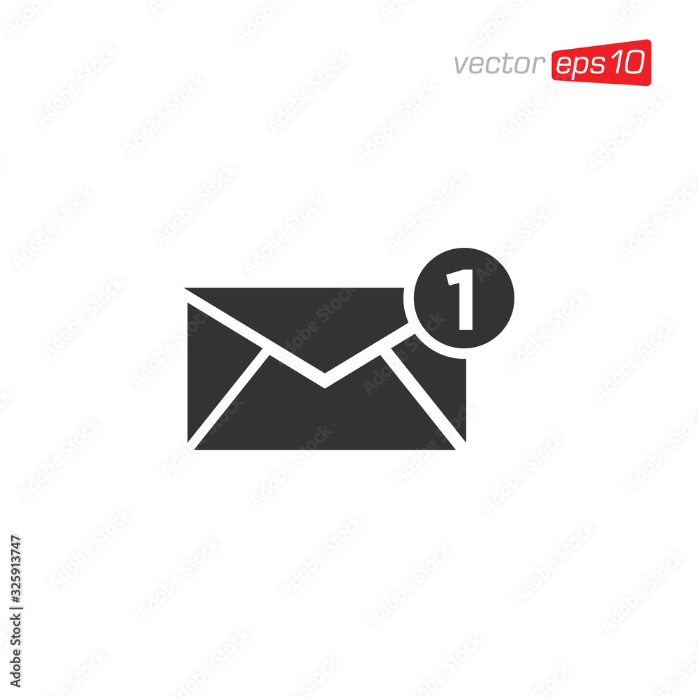 Notification Message or Email Icon Logo Design Notification Message or Email Icon Logo Design