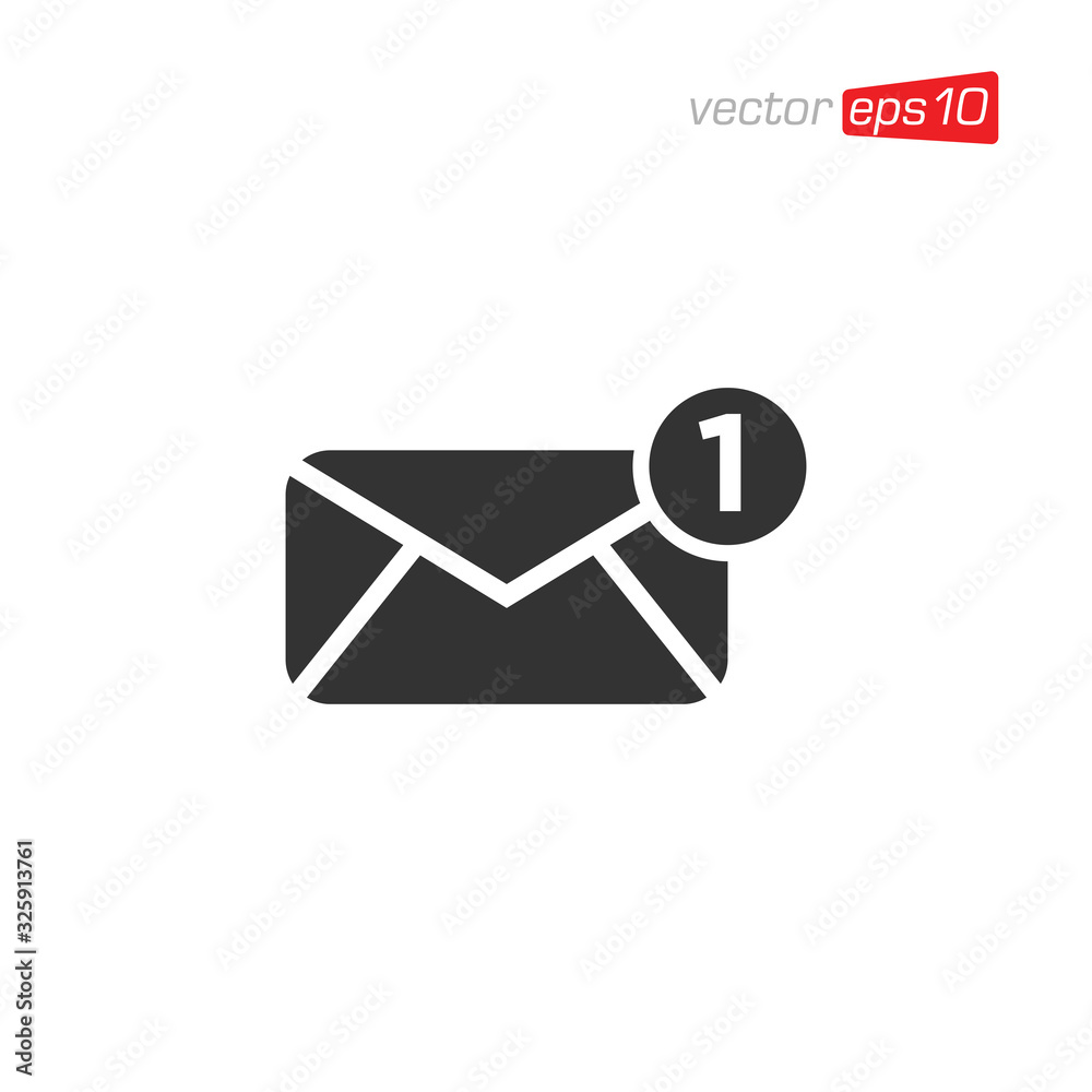 Notification Message or Email Icon Logo Design Notification Message or Email Icon Logo Design