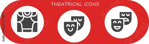 Modern Simple Set of theatrical Vector filled Icons