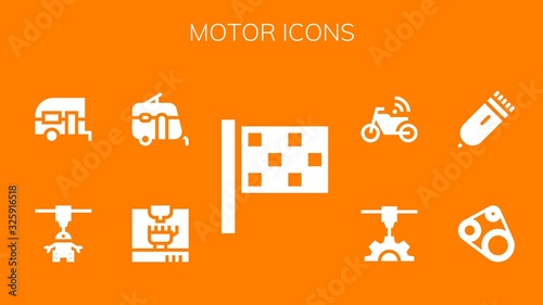 Modern Simple Set of motor Vector filled Icons