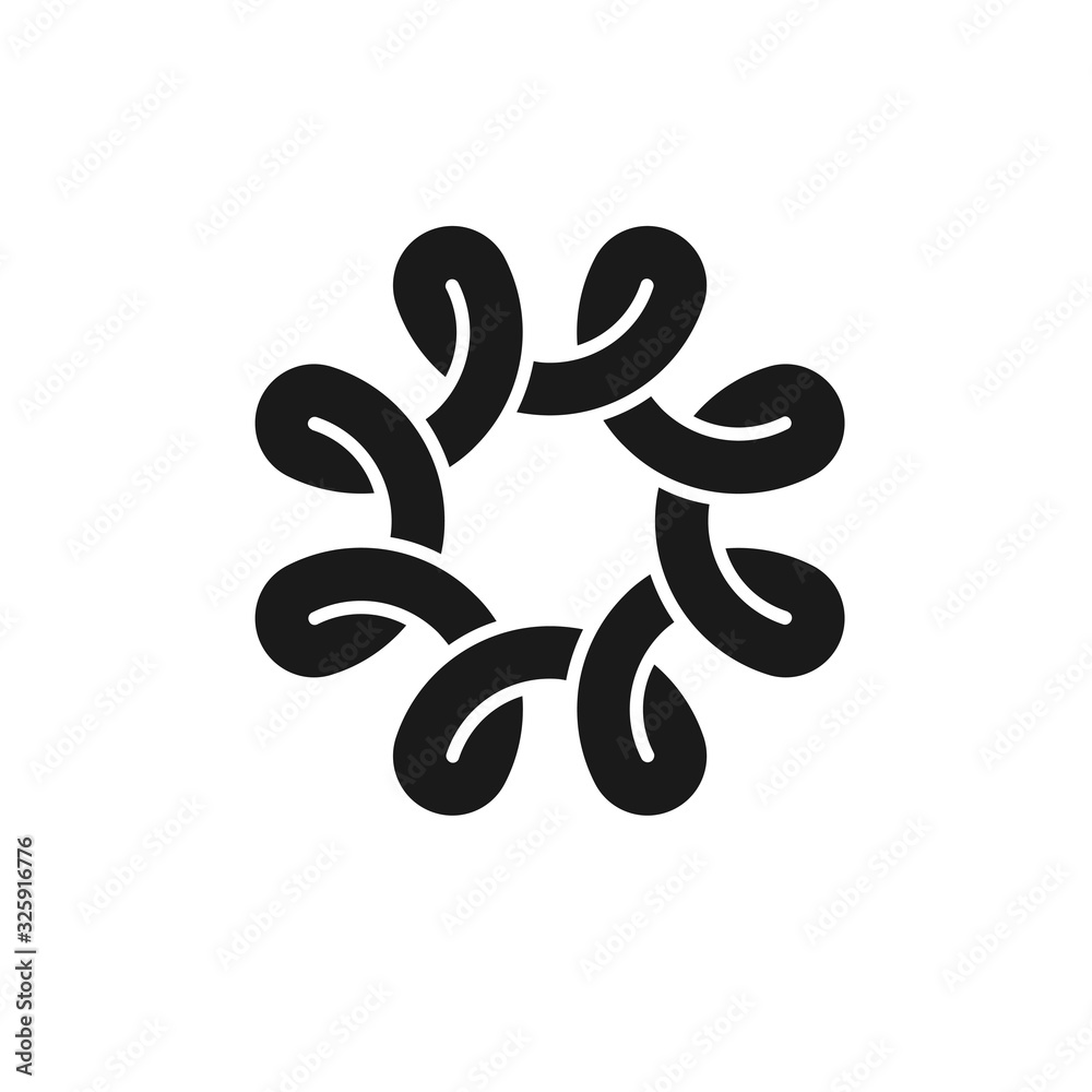 Black Rope knot icon or logo vector, Logo knot in simple black and white emblem
Black Rope knot icon or logo vector, Logo knot in simple black and white emblem