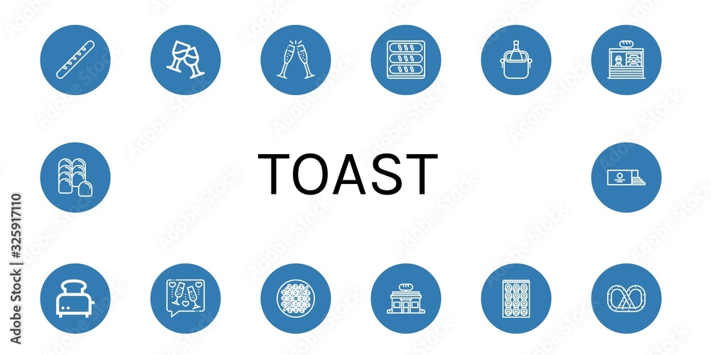 Set of toast icons