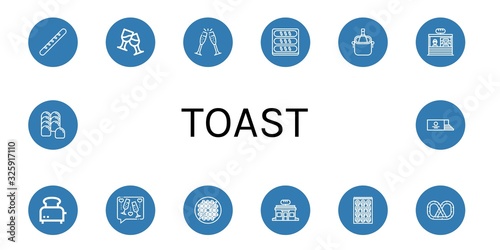 Set of toast icons