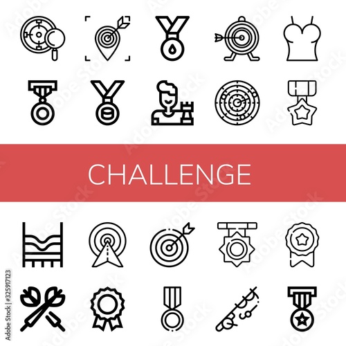 challenge simple icons set