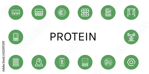 protein simple icons set