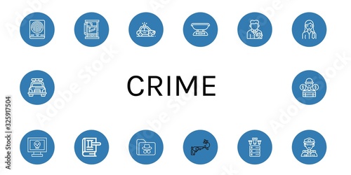 crime icon set