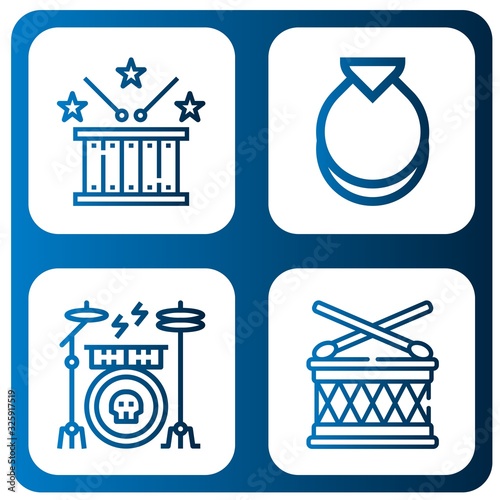 percussion simple icons set