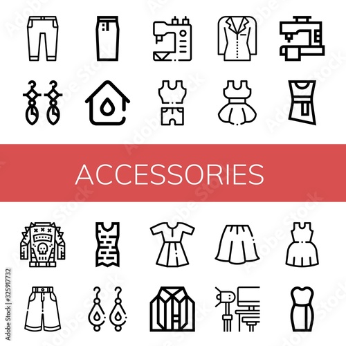 accessories simple icons set