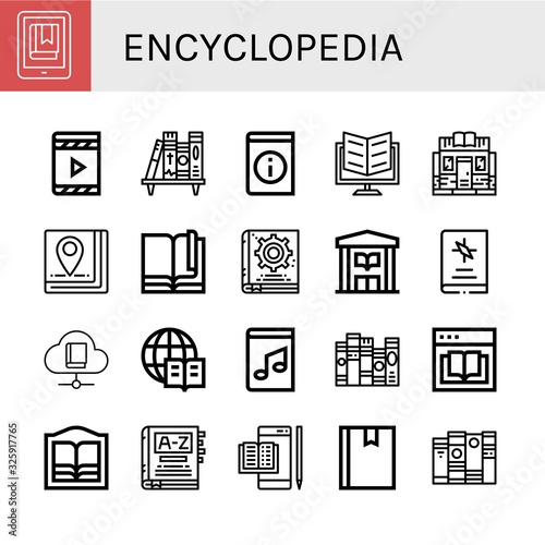 Set of encyclopedia icons