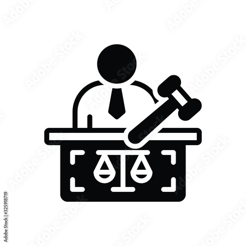 Black solid icon for prosecutor 