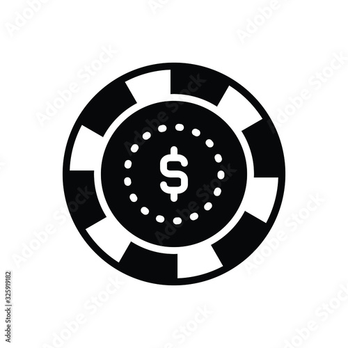 Black solid icon for bet 