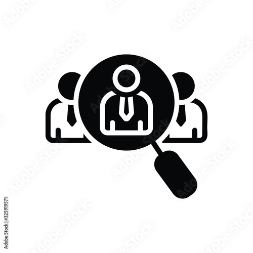 Black solid icon for employment 