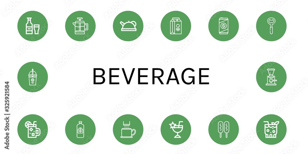 beverage icon set beverage icon set