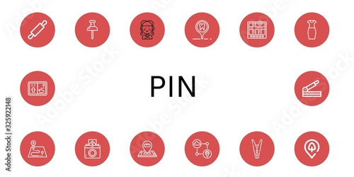 pin icon set