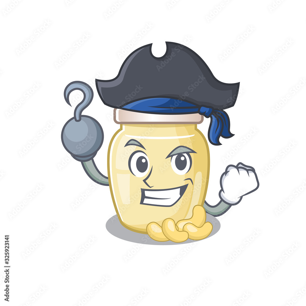 Cute cashew butter mascot design with a hat