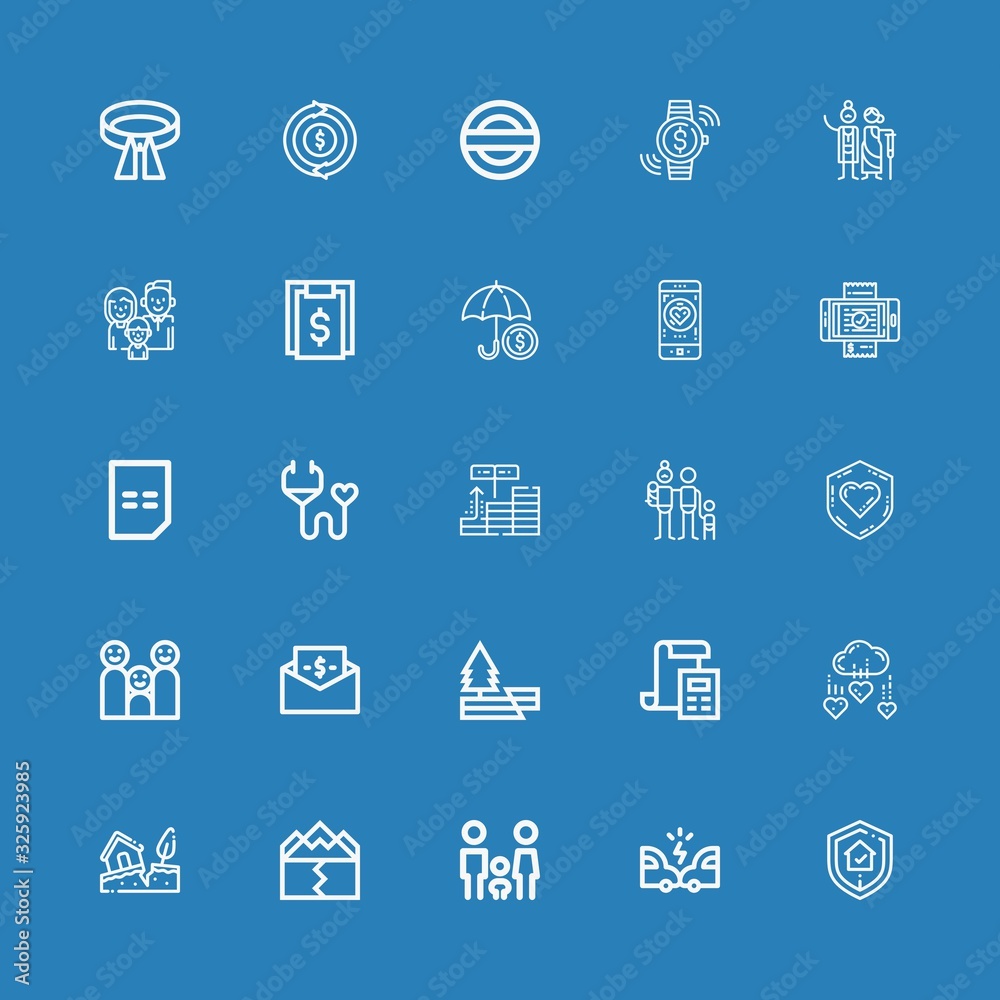 Editable 25 insurance icons for web and mobile Editable 25 insurance icons for web and mobile