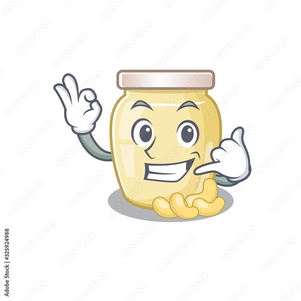 Call me funny cashew butter cartoon character concept