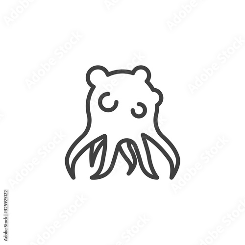 Cancer cell line icon. linear style sign for mobile concept and web design. Oncology cancer cell outline vector icon. Symbol, logo illustration. Vector graphics