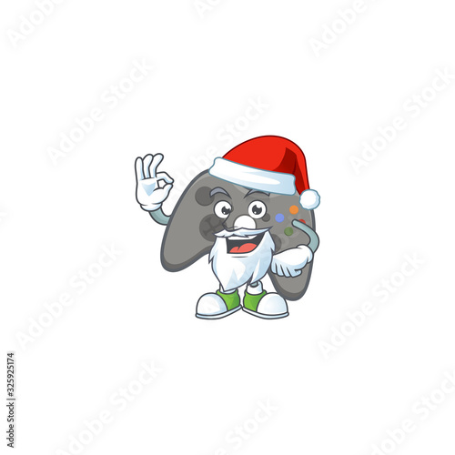 A lovely Santa black joystick mascot picture style with ok finger © kongvector