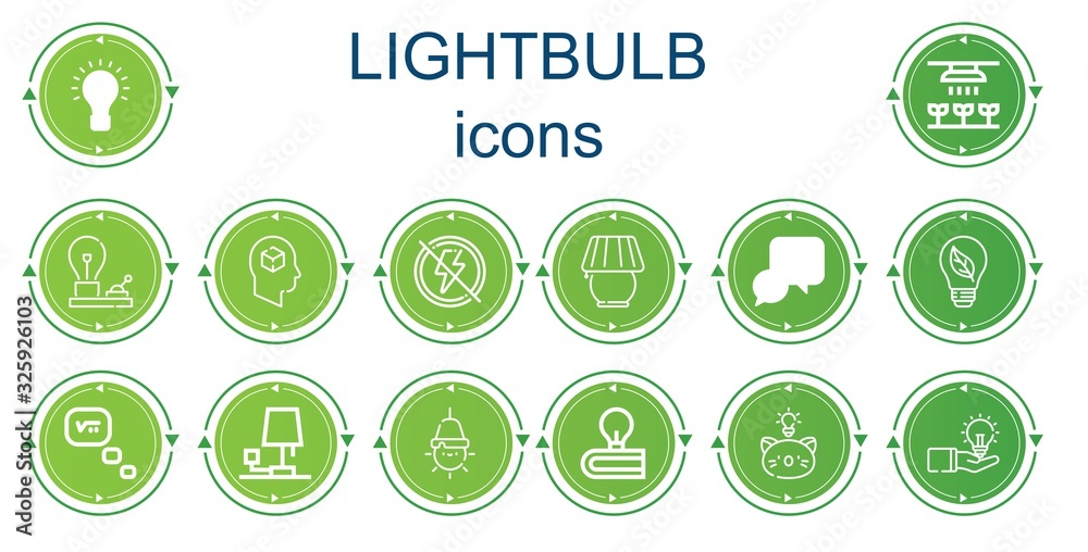 Editable 14 lightbulb icons for web and mobile Editable 14 lightbulb icons for web and mobile