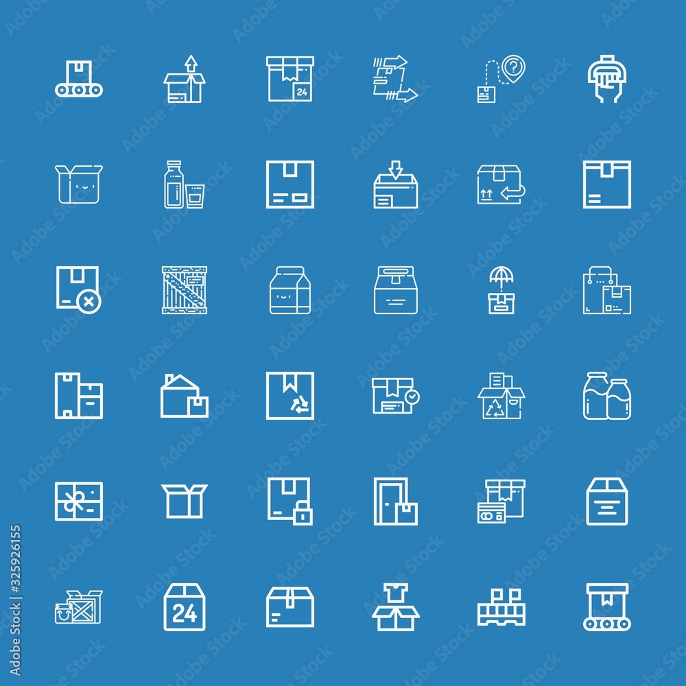 Editable 36 carton icons for web and mobile