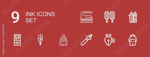 Editable 9 ink icons for web and mobile