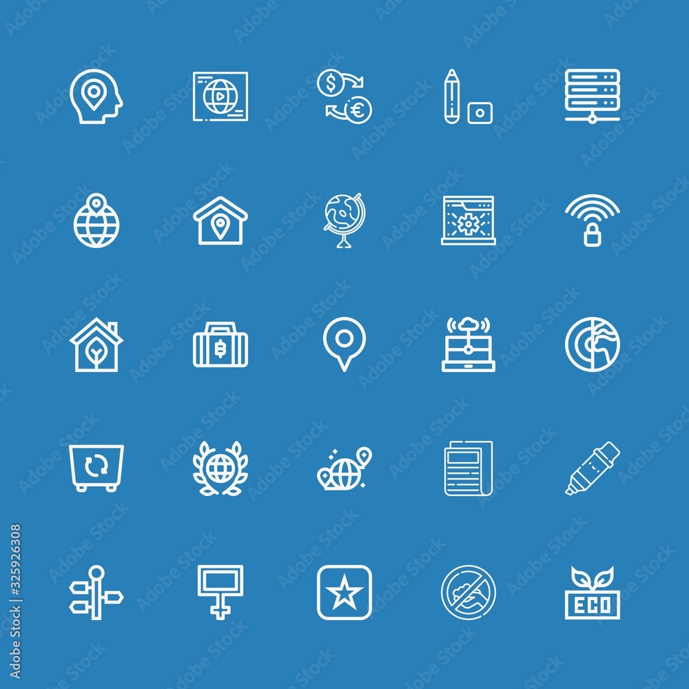 Editable 25 global icons for web and mobile Editable 25 global icons for web and mobile