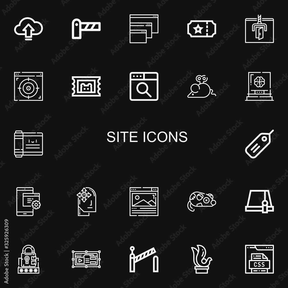 Editable 22 site icons for web and mobile