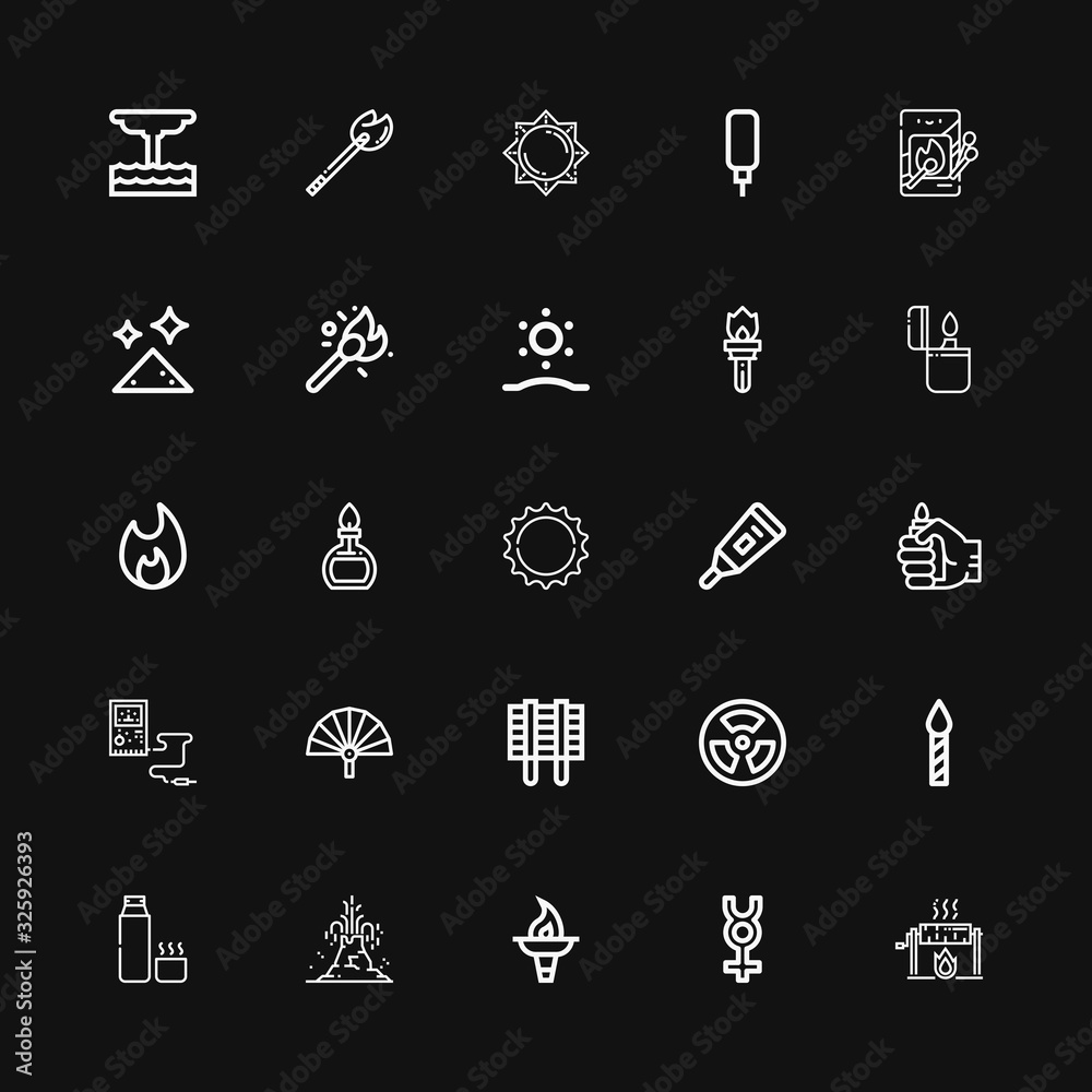 Editable 25 heat icons for web and mobile