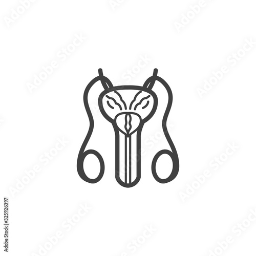 Prostate gland line icon. linear style sign for mobile concept and web design. Normal prostate gland outline vector icon. Symbol, logo illustration. Vector graphics